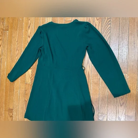 Topshop Dark Green Long Sleeve Dress - Picture 14 of 14